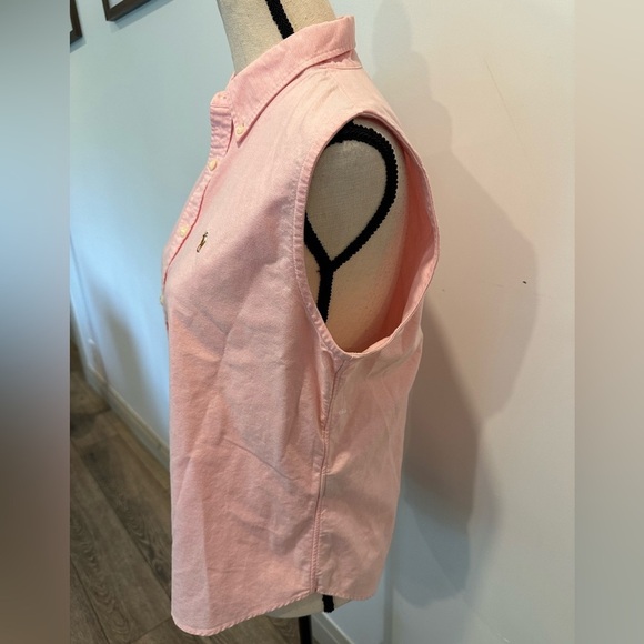 Ralph Lauren Sport Lt Pink Sleeveless Shirt Top Blouse Womens Size L - Picture 7 of 8